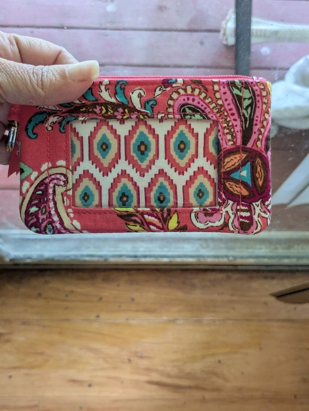 Vera Bradley Retired Call Me Coral Zip ID Case